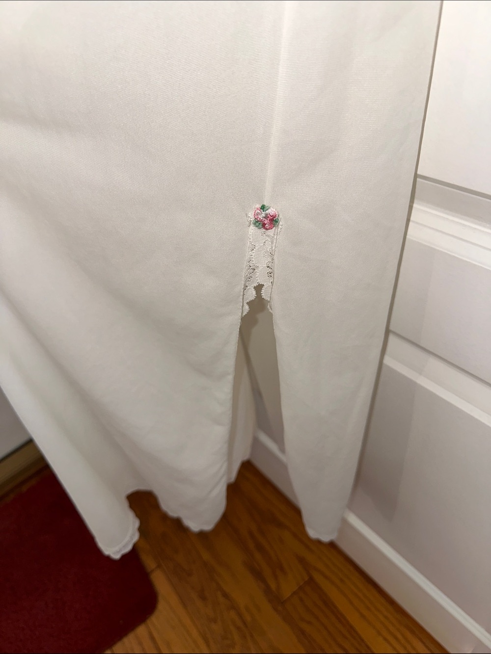 Vintage Lingerie by Dixie Belle‎ White Nylon Long Maxi Half Slip - Picture 4 of 7